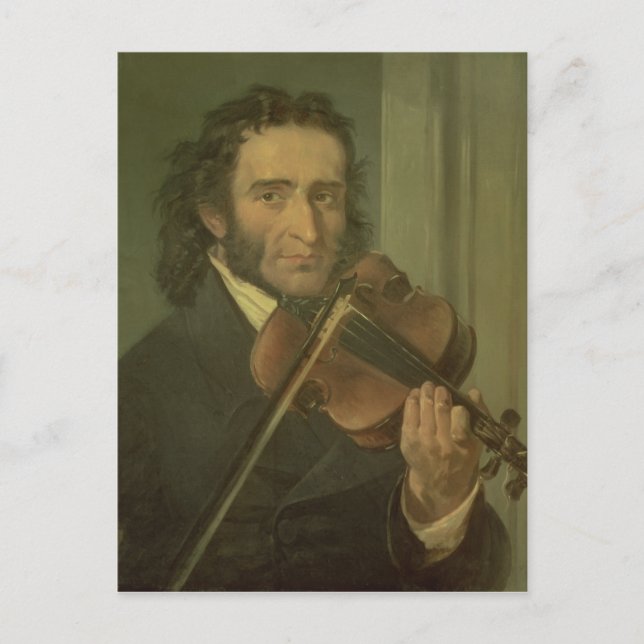 Porträtt av Niccolo Paganini Vykort (Framsida)