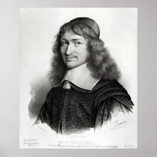 Porträtt av Nicolas Fouquet graverat av Maurin Poster