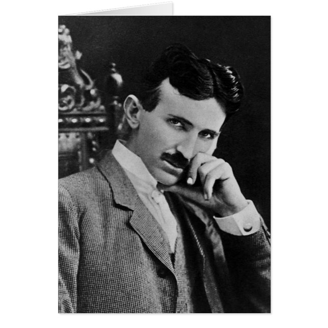 Porträtt av Nikola Tesla Hälsningskort (Framsidan)