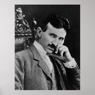 Porträtt av Nikola Tesla Poster