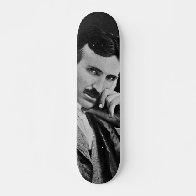 Porträtt av Nikola Tesla Skateboard Bräda 20 Cm (Framsida)