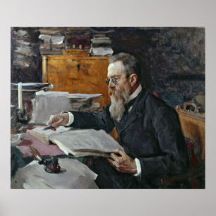 Porträtt av Nikolai Andreyevich Rimsky-Korsakov Poster