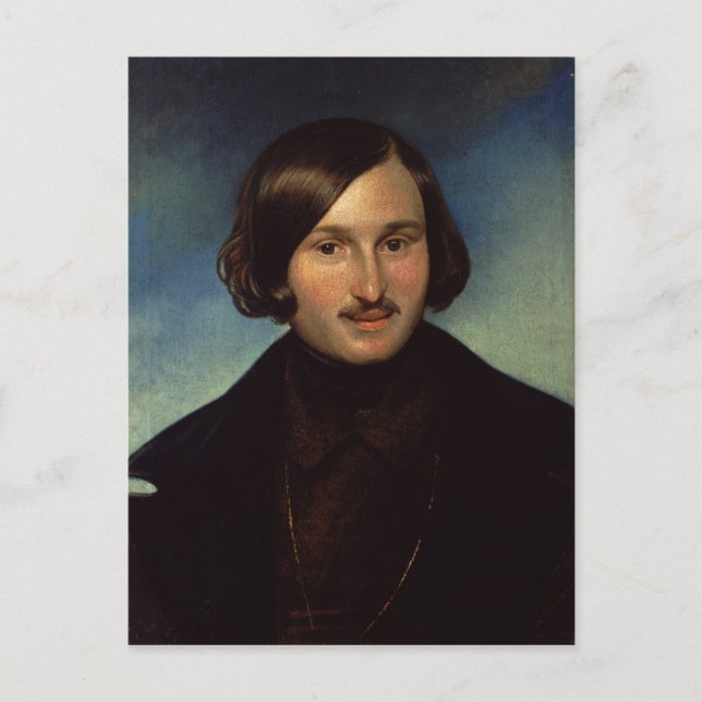 Porträtt av Nikolay Gogol, 1841 Vykort (Framsida)