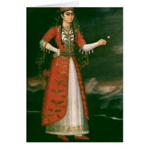 Porträtt av Nino Eristavi, iranier, 1829 Hälsningskort