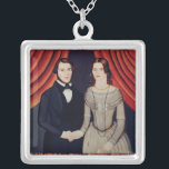 Porträtt av Nyligen-gifta sig Silverpläterat Halsband<br><div class="desc">Amerikanskolans porträtt av Nyligen-gifta sig lokaliserat på amerikanmuseet,  badet,  Avon,  UK. Porträtt av Nyligen-gifta sig skapades runt om det 19th århundradet.</div>