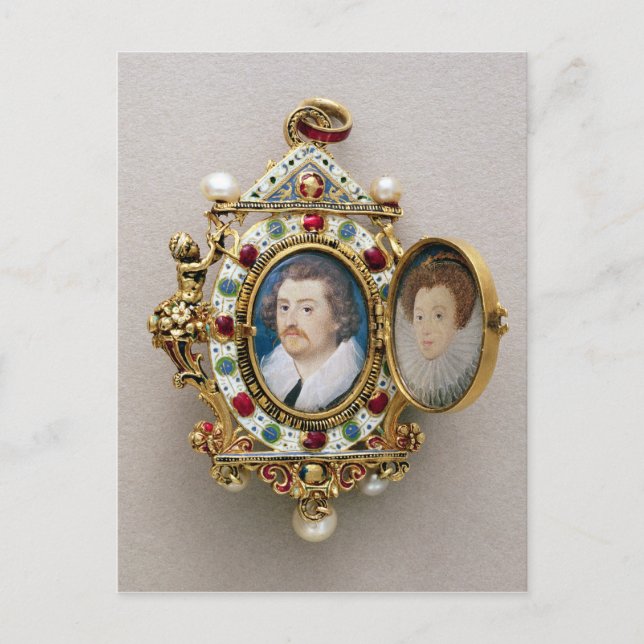 Porträtt av okänd man och kvinna, 1590 vykort (Framsida)