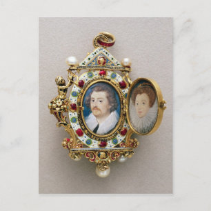 Porträtt av okänd man och kvinna, 1590 vykort