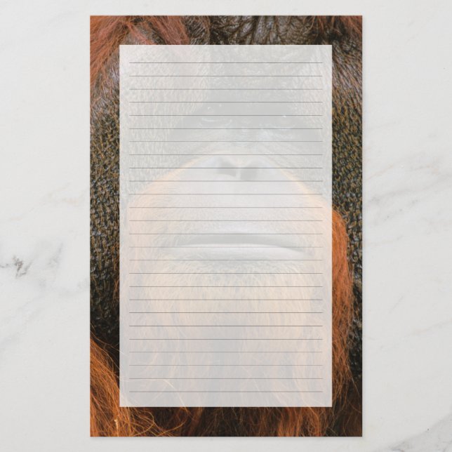 Porträtt av orangutang manlig, Georgia, USA Brevpapper (Framsida)