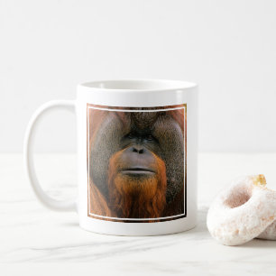 Porträtt av orangutang manlig, Georgia, USA Kaffemugg