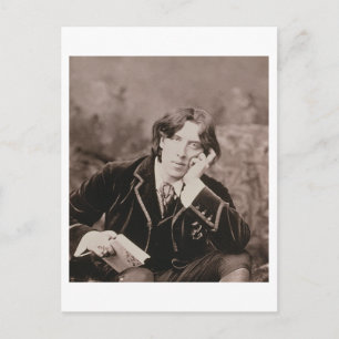 Porträtt av Oscar Wilde (1854-1900), 1882 (b/w pho Vykort