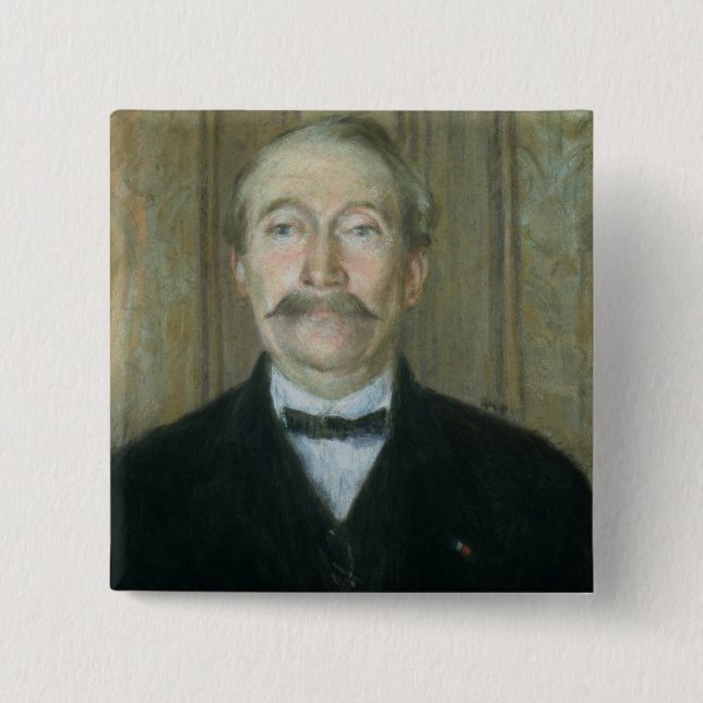 Porträtt av patriarken (pastell på papper) knapp (Framsida)