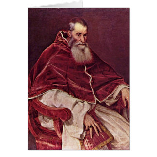 Porträtt av Paul Iii. Vid Titian Hälsningskort