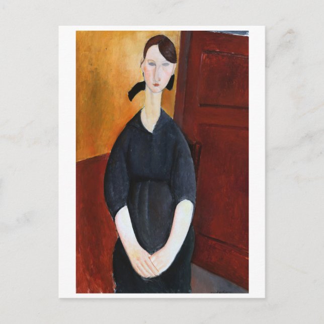 Porträtt av Paulette Jourdain, Modigliani Vykort (Framsida)