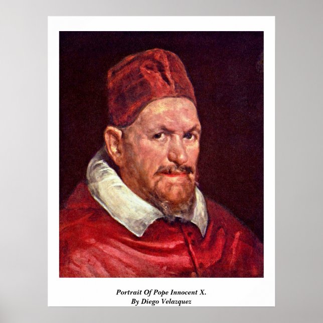 Porträtt av påve Onocent X. från Diego Velazquez Poster (Framsidan)