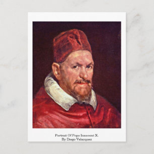 Porträtt av påve Onocent X. från Diego Velazquez Vykort