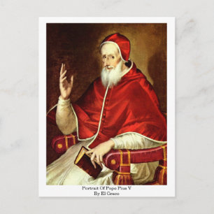 Porträtt av påve Pius V. av El Greco Vykort