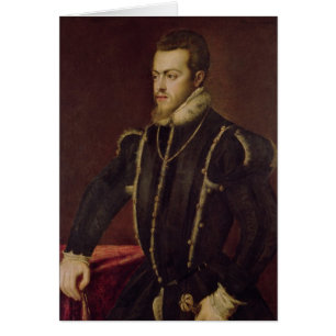Porträtt av Philip II av Spanien Hälsningskort