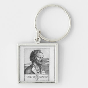 Porträtt av Philipp Melanchthon, 1526 Fyrkantig Silverfärgad Nyckelring
