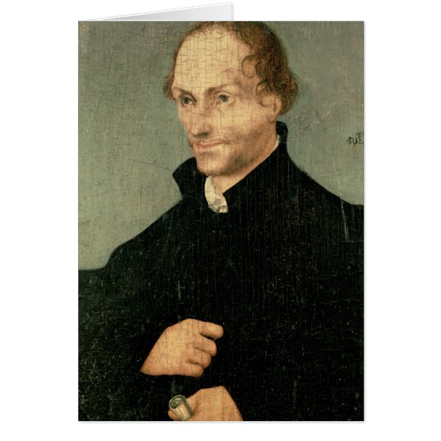 Porträtt av Philipp Melanchthon, 1532 Hälsningskort (Framsidan)