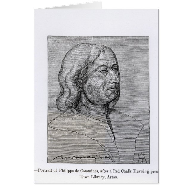 Porträtt av Philippe de Commines Hälsningskort (Framsidan)