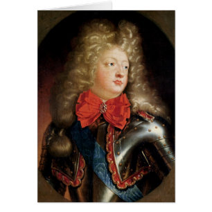 Porträtt av Philippe d'Orleans Hälsningskort