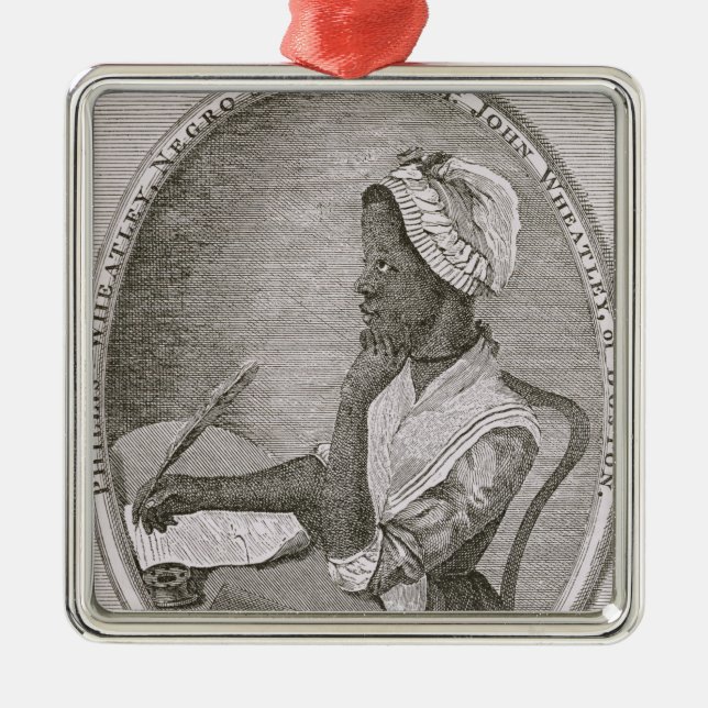 Porträtt av Phillis Wheatley Julgransprydnad Metall (Framsidan)