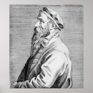 Porträtt av Pieter Brueghel fläderen Poster