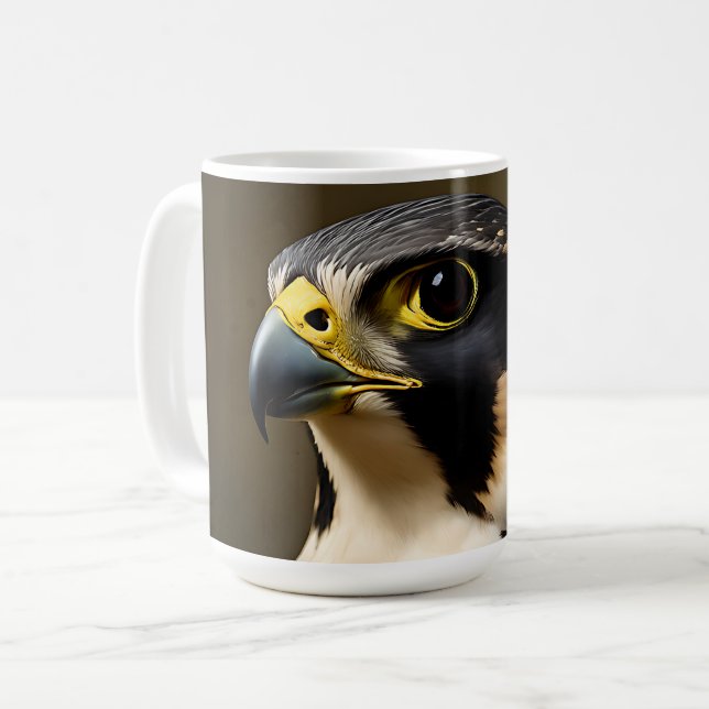 Porträtt av pilgrimsfalk kaffemugg (Framsida vänster)