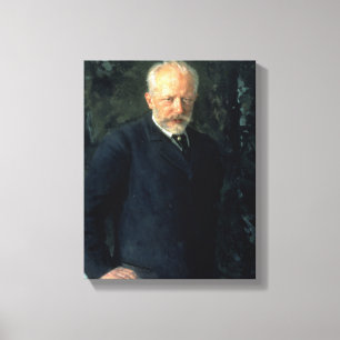 Porträtt av Piotr Ilyich Tchaikovsky Canvastryck