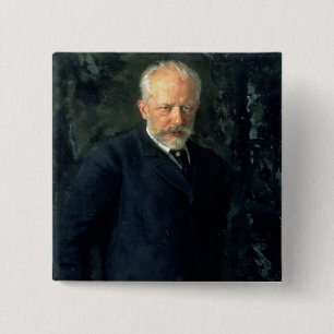 Porträtt av Piotr Ilyich Tchaikovsky Knapp