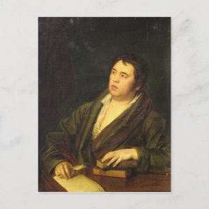Porträtt av poeten Ivan A. Krylov, 1812 Vykort