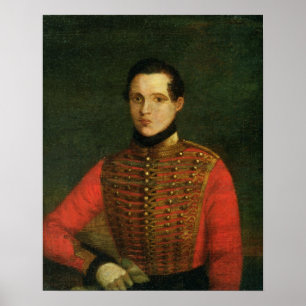 Porträtt av poeten Michail Lermontov Poster