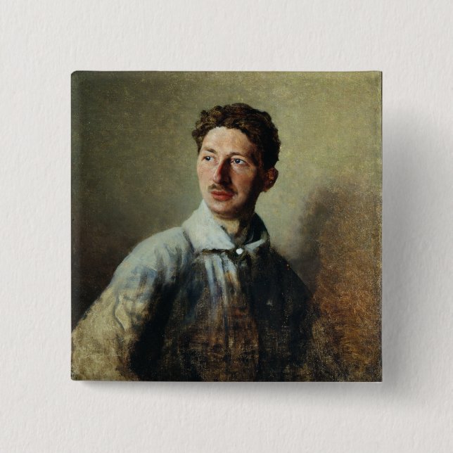 Porträtt av poeten Sergey Gorodetsky 1909 Knapp (Framsida)