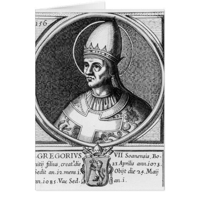 Porträtt av Pope Gregory VII Hälsningskort (Framsidan)