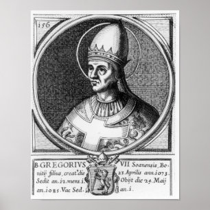 Porträtt av Pope Gregory VII Poster