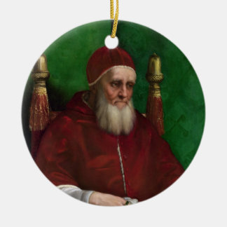 Porträtt av Pope Julius II vid Raphael-prydnaden Julgransprydnad Keramik