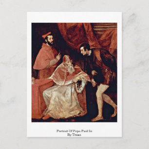 Porträtt av Pope Paul Iii vid Titian Vykort