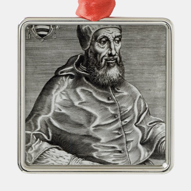 Porträtt av Pope Pius dropp, 1555 Julgransprydnad Metall (Framsidan)