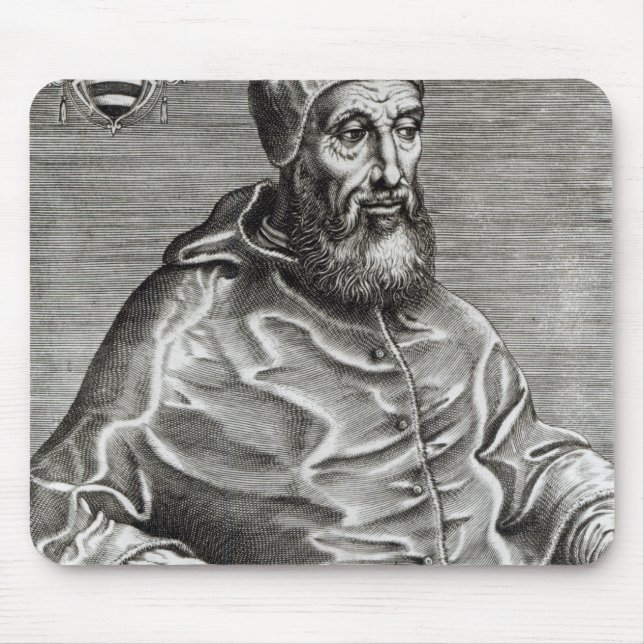 Porträtt av Pope Pius dropp, 1555 Musmatta (Framsidan)