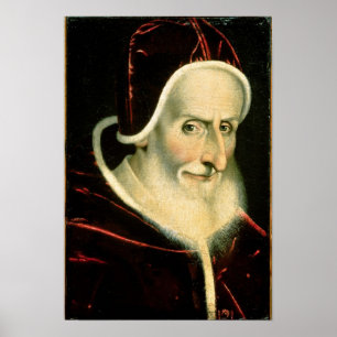Porträtt av Pope Pius V 1576-80 Poster