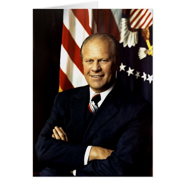 Porträtt av president Gerald Ford Hälsningskort (Framsidan)