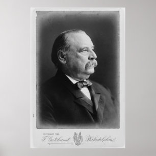 Porträtt av presidenten Stephen Grover Cleveland Poster