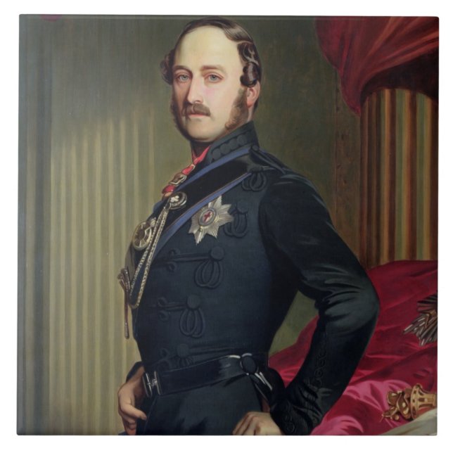 Porträtt av Prince Albert (1819-61) 1859 (olja på Kakelplatta (Framsidan)
