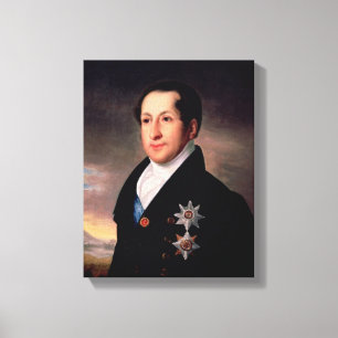 Porträtt av Prince Sergej Golitsyn, postar 1828 Canvastryck