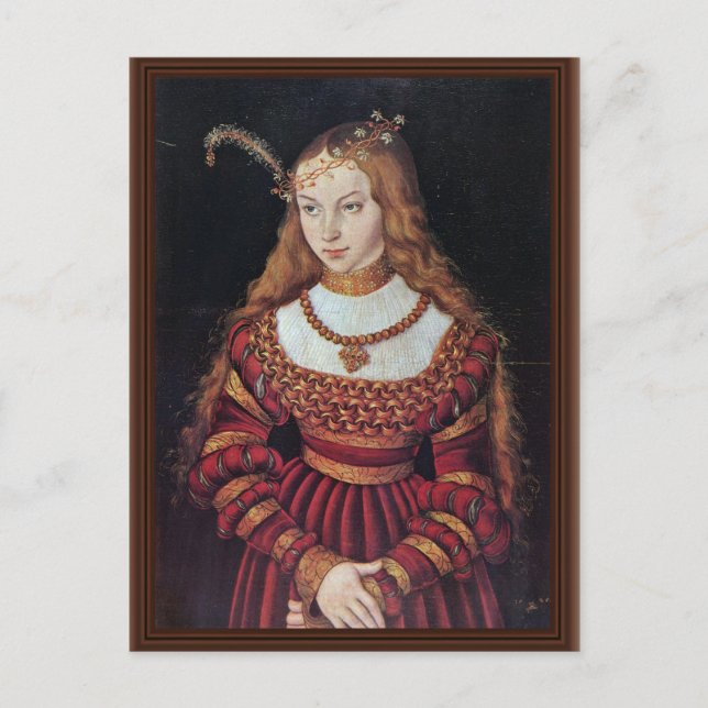 Porträtt av Princess Sybille of Cleves som brid Vykort (Framsida)