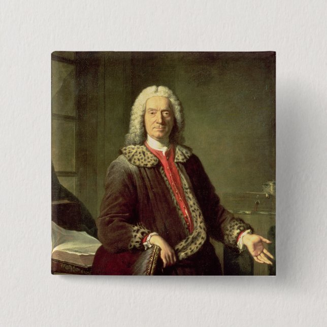 Porträtt av Prosper Jolyot de Crebillon, 1746 Knapp (Framsida)