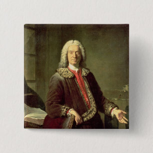 Porträtt av Prosper Jolyot de Crebillon, 1746 Knapp