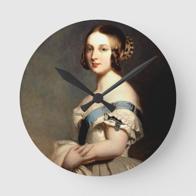 Porträtt av Queen Victoria Rund Klocka (Framsida)