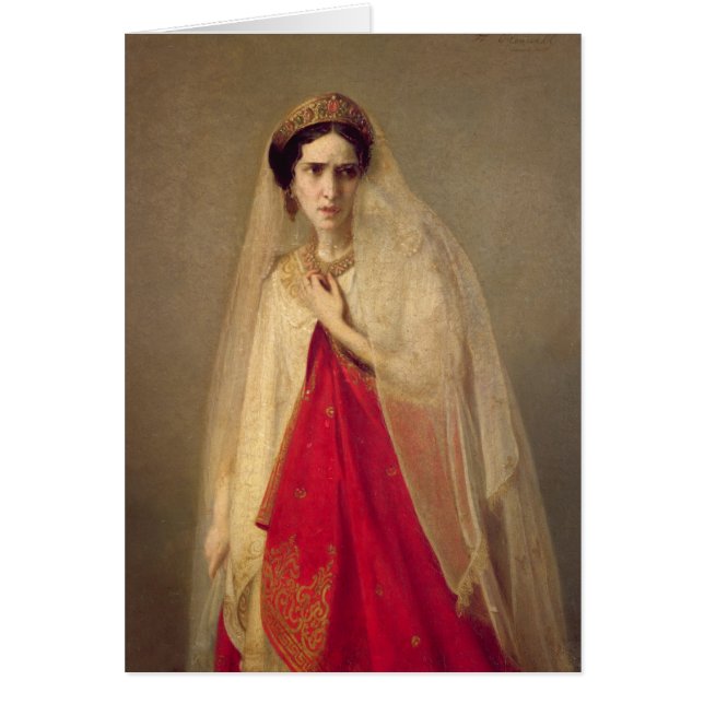 Porträtt av Rachel Hälsningskort (Framsidan)