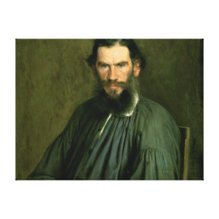 Porträtt av räkningsleven Nikolaevich Tolstoy 1873 Canvastryck